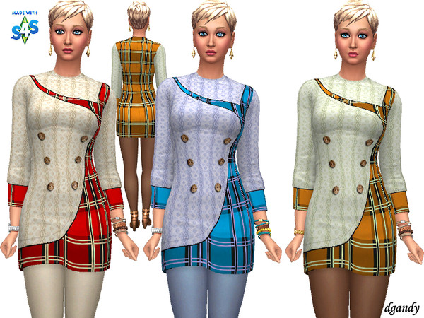 Sims 4 — Dress 20200104 by Dgandy — Base game item Outfits: Everyday Party 3 color