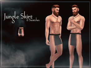 Sims 4 — Jungle Skirt by Reevaly — New Mesh. 6 Swatches. For Male. Feel free to recolor but not include my Mesh!