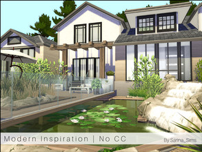 Sims 4 — Modern Inspiration - No CC by Sarina_Sims — A very big, bright and modern house surrounded by a lot of nature.