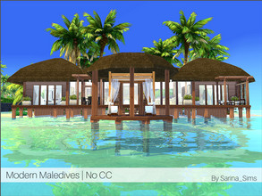Sims 4 — Modern Maledives - No CC by Sarina_Sims — A small maldivian beach house over the water for Sulani. Specials: -