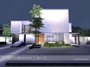 Sims 4 — Modern Mansion - No CC by Sarina_Sims — A big and very modern house with a large terrace and a pool. Specials: -