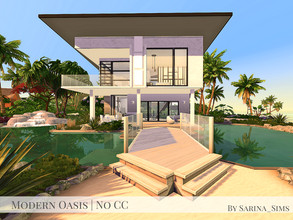 Sims 4 — Modern Oasis - No CC by Sarina_Sims — A medium-sized, modern and light-flooded house for 1-2 Sims. Specials: -