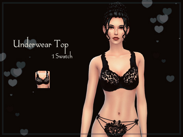 Sims 4 — Underwear Top by Reevaly — 1 Swatches. For Female. Teen to Elder. EA Mesh.