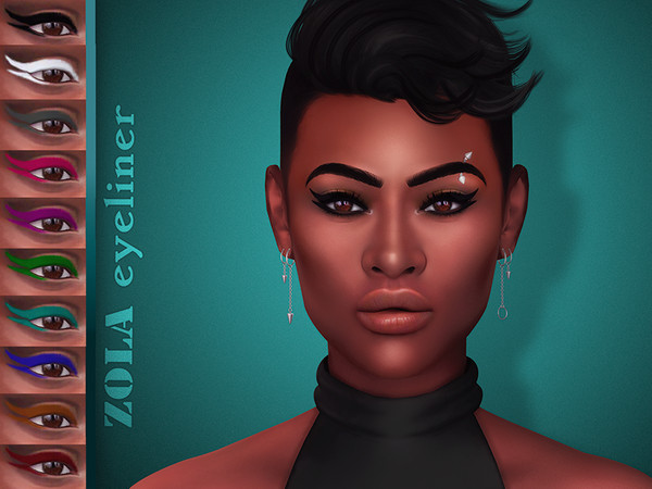Sims 4 — Zola Eyeliner by KatVerseCC — Beautiful double eyeliner for your sims. I hope you enjoy! :) 10 swatches Teen to
