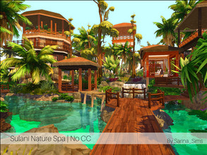 Sims 4 — Sulani Nature Spa - No CC by Sarina_Sims — A large wellness centre for Sulani surrounded by nature and