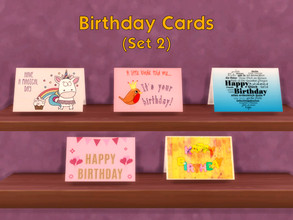 Sims 4 — Birthday Cards (Set 2) [MESH NEEDED] by LuckiSelki — A set of special celebratory cards for your Birthday Sims!