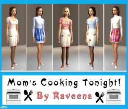 Sims 2 — Apron Dress Set by Raveena — Some really cute apron dresses for your Sim to wear when she's cooking those fancy