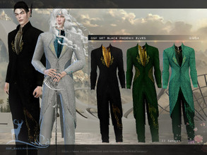 Sims 4 — DSF SET BLACK PHOENIX ELVES by DanSimsFantasy — Elegant elven style set, available in 22 samples. The pants