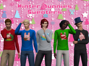 Sims 4 — Winter Bunnies - Casual Sweater (Male) by LuckiSelki — A selection of, lightweight, festive Freezer Bunny