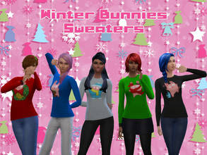 Sims 4 — Winter Bunnies - Casual Sweater (Female) by LuckiSelki — A selection of, lightweight, festive Freezer Bunny