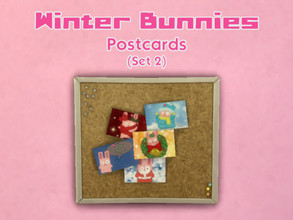 Sims 4 — Winter Bunnies - Postcards (Set 2) by LuckiSelki — Five festive Freezer Bunny postcards to brighten-up your