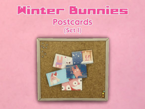 Sims 4 — Winter Bunnies - Postcards by LuckiSelki — A selection of festive Freezer Bunny postcards to brighten-up your