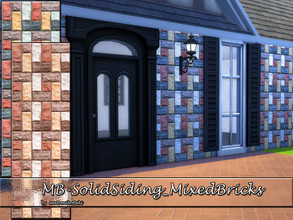 Sims 4 — MB-SolidSiding_MixedBricks by matomibotaki — MB-SolidSiding_MixedBricks, colorful brick wall, comes in 2 color