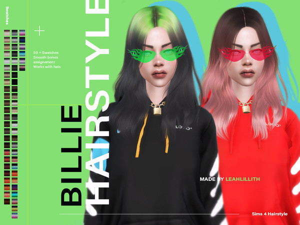Sims 4 — LeahLillith Billie Hairstyle by Leah_Lillith — Billie Hairstyle All LODs Smooth bones Custom CAS thumbnail Works