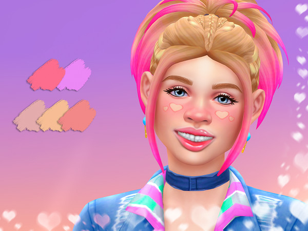 Sims 4 — Pippa Blush by KatVerseCC — Cute hearts blush for your sims. The hearts are see-through, so they are the same
