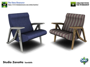 Sims 3 — kardofe_ Studio Zanotta_LivingChair by kardofe — Armchair in wood and leather