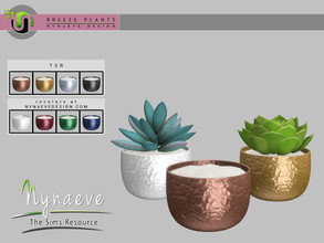 Sims 4 — Breeze Hammered Planter by NynaeveDesign — Breeze Plants - Hammered Planter Found Under: Decor - Plants Price: