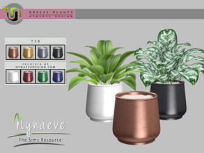 Sims 4 — Breeze Metallic Planter by NynaeveDesign — Breeze Plants - Metallic Planter Found Under: Decor - Plants Price: