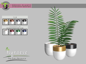 Sims 4 — Breeze Metallic Top Planter by NynaeveDesign — Breeze Plants - Metallic Top Planter Found Under: Decor - Plants