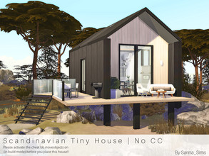 Sims 4 — Scandinavian Tiny House - No CC by Sarina_Sims — A modern Scandinavian Tiny House with a small natural pond.