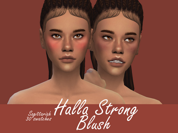 Sims 4 — Halla Blush Strong by Sagittariah — base game compatible 30 swatches properly tagged enabled for all occults