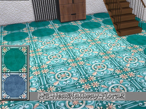 Sims 4 — MB-NeatHallway-Flora2 by matomibotaki — MB-NeatHallway-Flora2, charming floral tile floor in 2 color shades ,