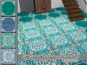 Sims 4 — MB-NeatHallway-FloraSET by matomibotaki — MB-NeatHallway-FloraSET, charming floral tile floor set in 2 color