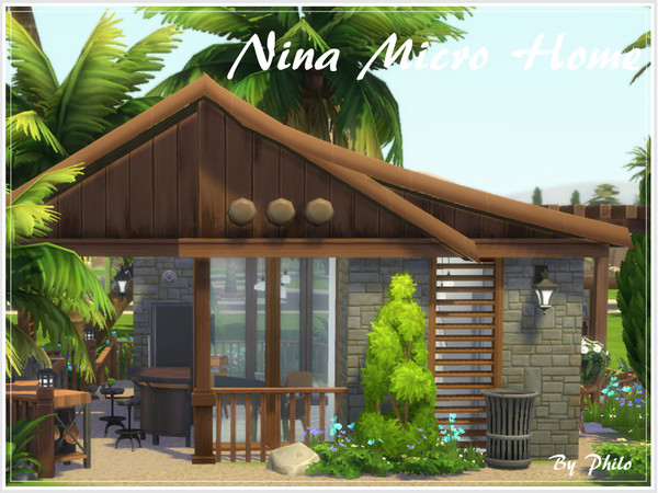 Sims 4 — Nina - Micro Home (No CC) by philo — Don't be mistaken, this is a micro home, the smallest tiny house (32 tiles