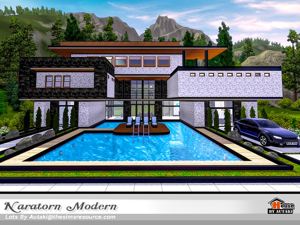 Sims 3 — Naratorn Modern by autaki — Naratorn Modern Modern House for your simmies. Decor modern style. compact
