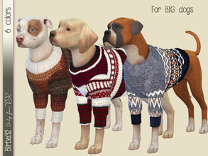 Sims 4 — Wool sweater for dogs by Birba32 — Six new sweaters for big size dogs in warm wool. You need Cats and Dogs EP