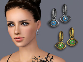 Sims 3 — NataliS TS3 Evil eye Huggies earrings by Natalis — Evil eye Huggies earrings. FT-FA-FE
