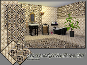 Sims 4 — MB-TrendyTile_Elora_SET by matomibotaki — MB-TrendyTile_Elora_SET, elegant tile floor and wall set , 3 matching