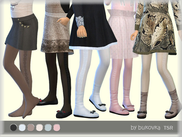 Sims 4 — Tights Stripes by bukovka — Tights for girls / children /. Installed independently, suitable for the base game.
