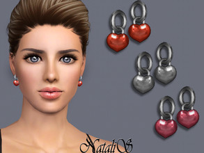 Sims 3 — NataliS TS3 Heart Huggies earrings by Natalis — Enamel Heart Huggies earrings