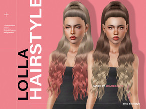 Sims 3 — LeahLillith Lolla Hair by Leah_Lillith — Lolla Hair All LODs Smooth bones Custom CAS thumbnail