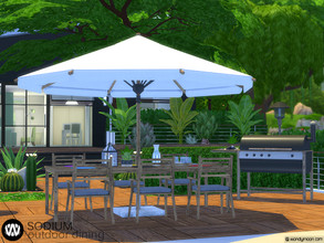 Sims 4 — Sodium Outdoor Dining by wondymoon — Sodium Modern Outdoor Dining part of big outdoor project; Living, Dining,