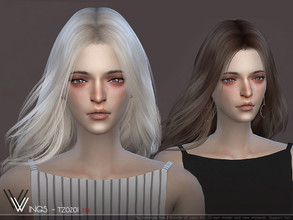 Sims 4 — WINGS-TZ0201 by wingssims — This hair style has 20 kinds of color File size is about 16MB Hope you like it!