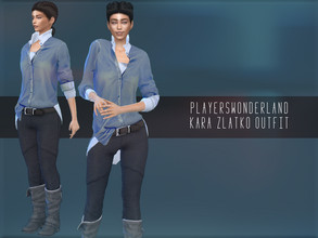 Sims 4 — Detroit: Become Human - Kara Zlatko Outfit by PlayersWonderland — _HQ _Custom thumbnail _All LOD's