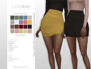 Sims 4 — Lee Skirt by Kouukie — -20 swatches -Base game compatible -Custom thumbnail