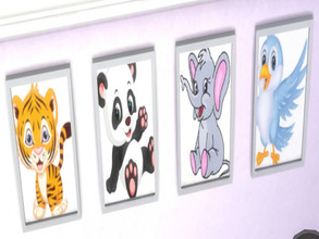 Sims 4 — Children Paintings by clairkp — 6 Children's or Toddler's works of art. 5 adorable cartoons and really really