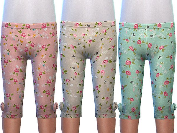 Sims 4 — Leggings for Toddler Girls 01 by Little_Things — Leggings with flower print for toddler girls. Hair: Simiracle