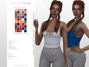 Sims 4 — Jules Tank by Kouukie — -50 swatches -Base game compatible -Custom thumbnail