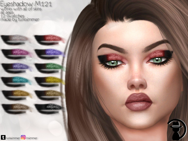 Sims 4 — Eyeshadow M121 by Daph's — 12 Swatches Works with all of skins Custom Thumbnail All ages For; Female