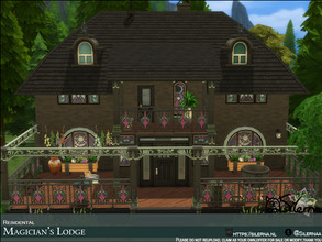 Sims 4 — Magician's Lodge by Silerna — This beautiful magical house is located somewhere in the outskirts of the woods.