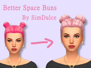 Sims 4 — Better Space Buns~ EA+Dulce Palette by SimDulce — The basegame space buns drive me a little crazy. They are too