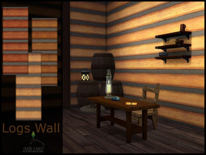 Sims 4 — Logs wall - NB1392 by nobody13922 —  Logs wood wall in 6 color. Works for all 3 wall sizes. I hope you like it