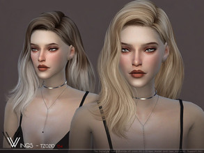 Sims 4 — WINGS-TZ0210 by wingssims — This hair style has 25 kinds of color File size is about 18MB Hope you like it!
