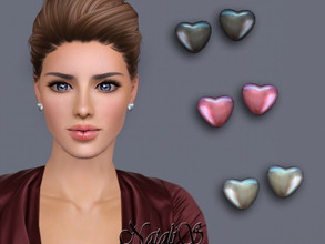 Sims 3 — NataliS TS3 Pearl heart stud earrings by Natalis — Pearl heart stud earrings. FT-FA-FE