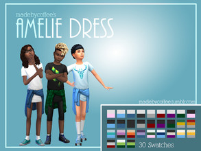 Sims 4 — Amelie Dress by MadeByCoffee — A t-shirt dress with a jacket tied around the waist for kids! Works with leggings