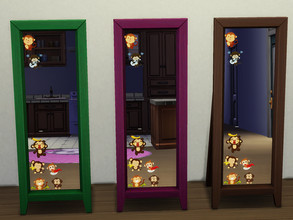 Sims 4 — Monkey Mirror by Surrose — A kids mirror with monkey stickers